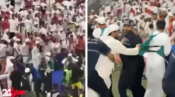 اشتباك جماهير الإمارات مع لاعبي قطر يشعل الملعب عقب هدف الفوز القاتل